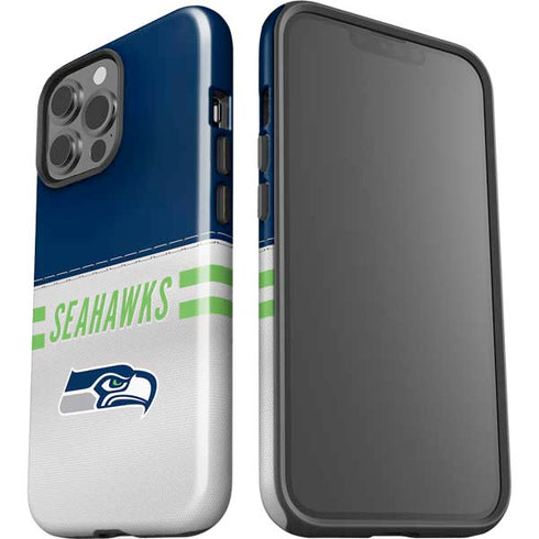 NFL Seattle Seahawks White Striped iPhone 15 Pro Max Impact Case